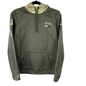 Nike Eagles Salute to Service Sideline Therma Pullover Hoodie Olive S